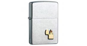 Зажигалка ZIPPO, с покрытием Brushed Chrome, латунь/сталь, серебристая, матовая, 36x12x56 мм